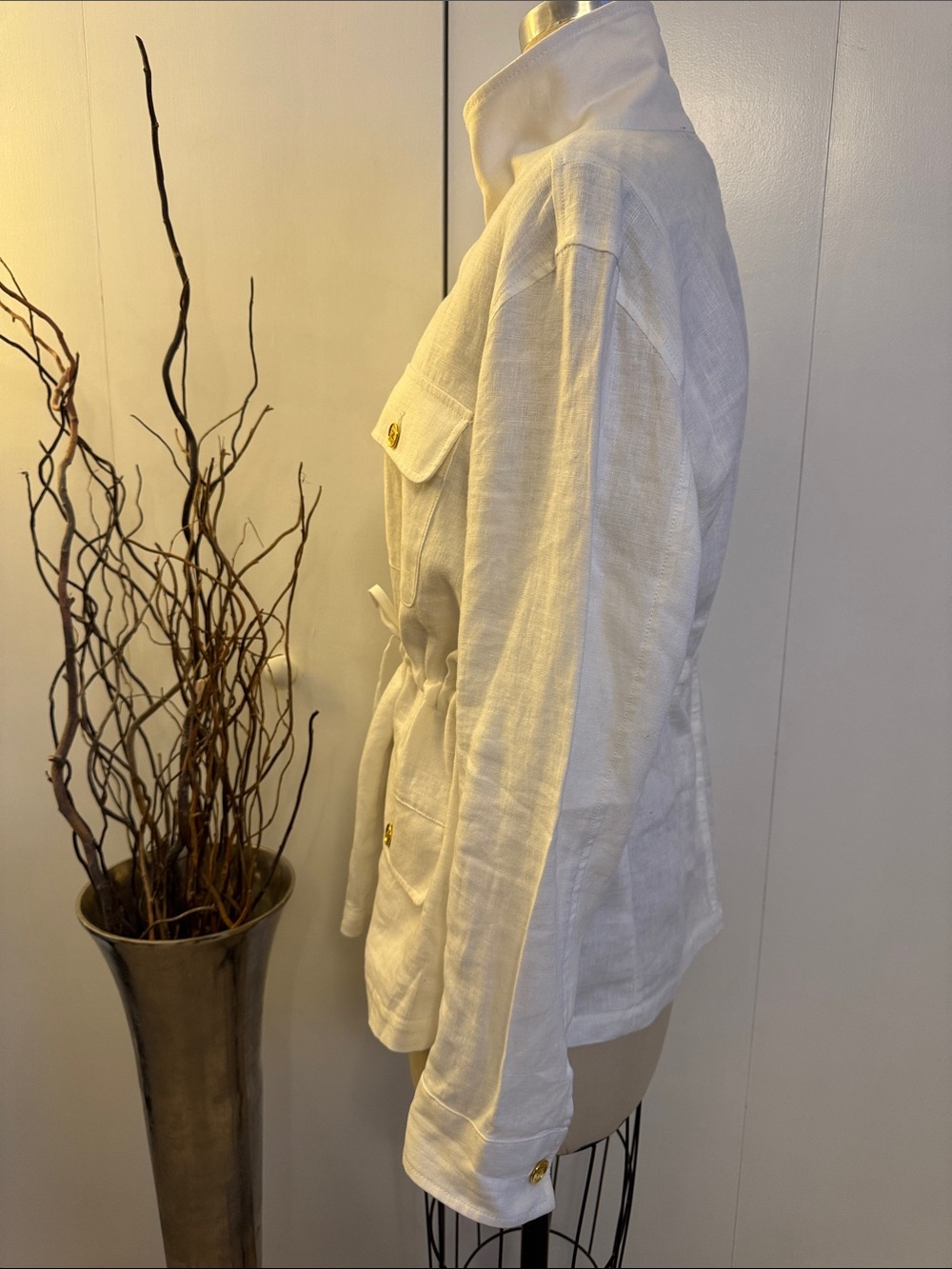 Chaps white Utility Jacket with Drawstring Waist - Picture 4 of 6